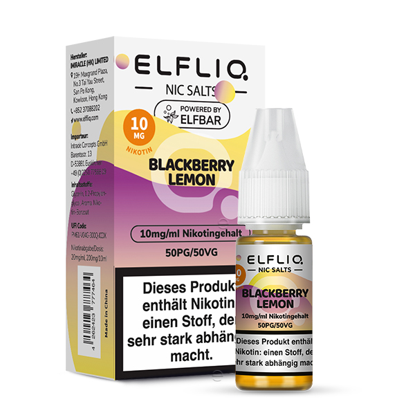 Elfbar ELFLIQ 10ml Blackberry Lemon 10 mg/ml