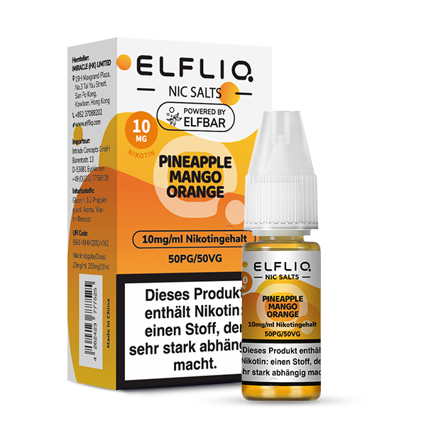Elfbar ELFLIQ 10ml Pineapple Mango Orange 10 mg/ml