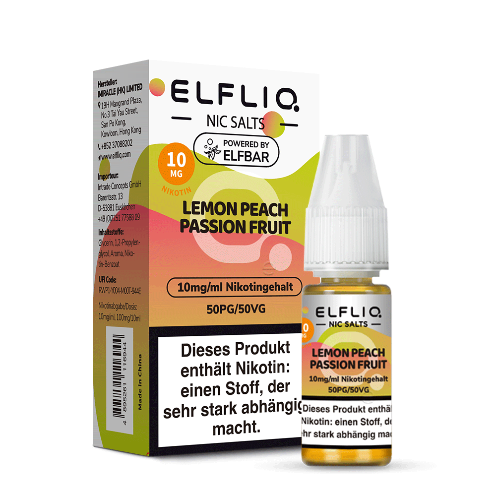 Elfbar ELFLIQ 10ml Lemon Peach Passion Fruit 10 mg/ml