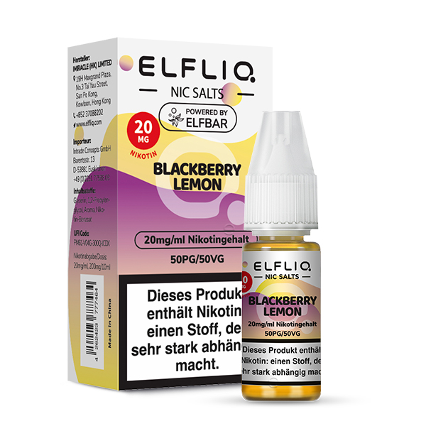 Elfbar ELFLIQ 10ml Blackberry Lemon 20 mg/ml