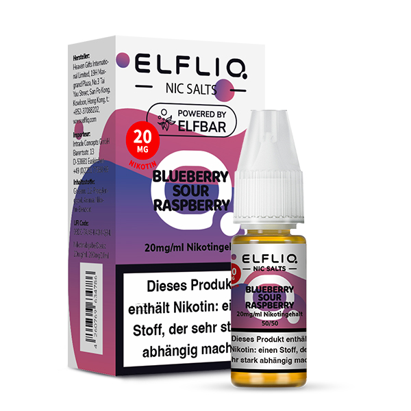 Elfbar ELFLIQ 10ml Blueberry Sour Raspberry 20 mg/ml