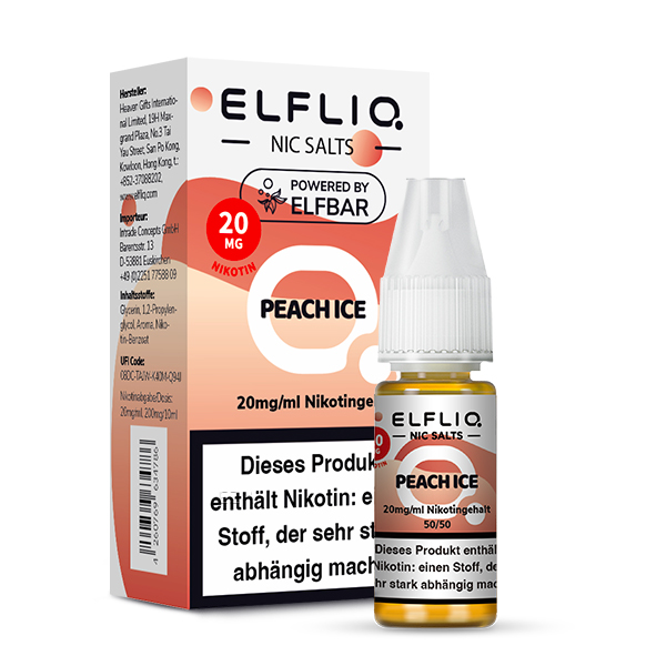 Elfbar ELFLIQ 10ml Peach Ice 20 mg/ml