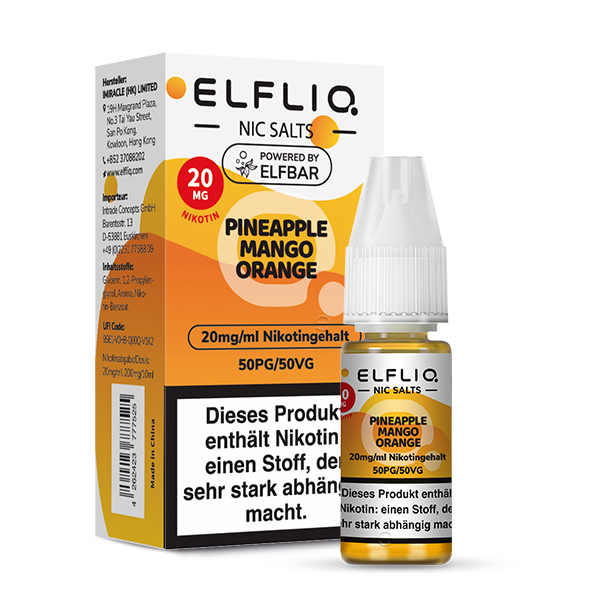 Elfbar ELFLIQ 10ml Pineapple Mango Orange 20 mg/ml