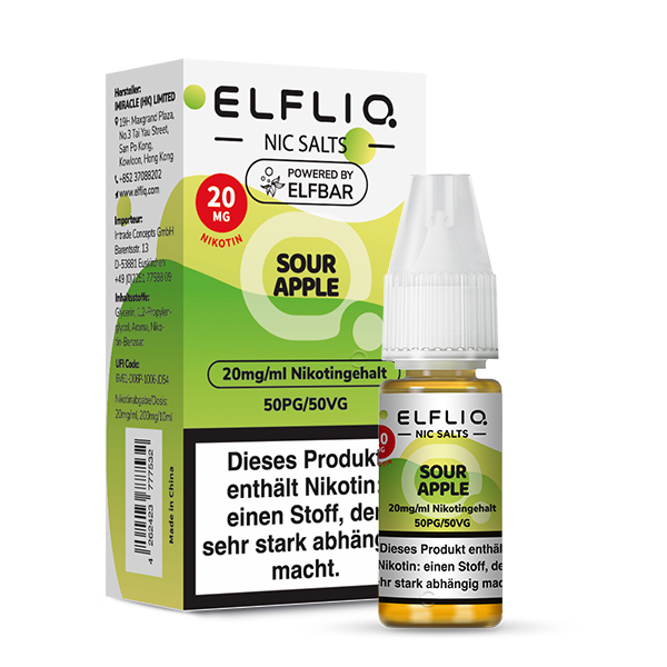 Elfbar ELFLIQ 10ml Sour Apple 20 mg/ml