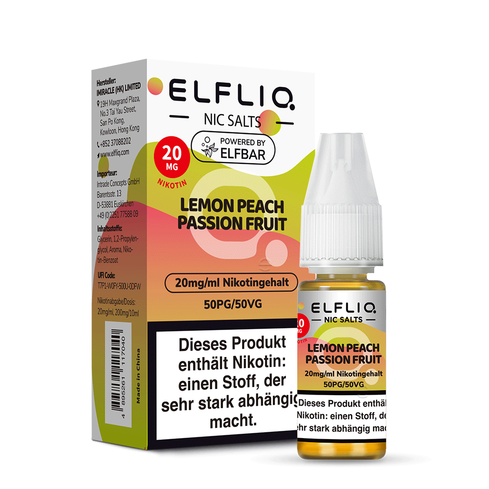 Elfbar ELFLIQ 10ml Lemon Peach Passion Fruit 20 mg/ml