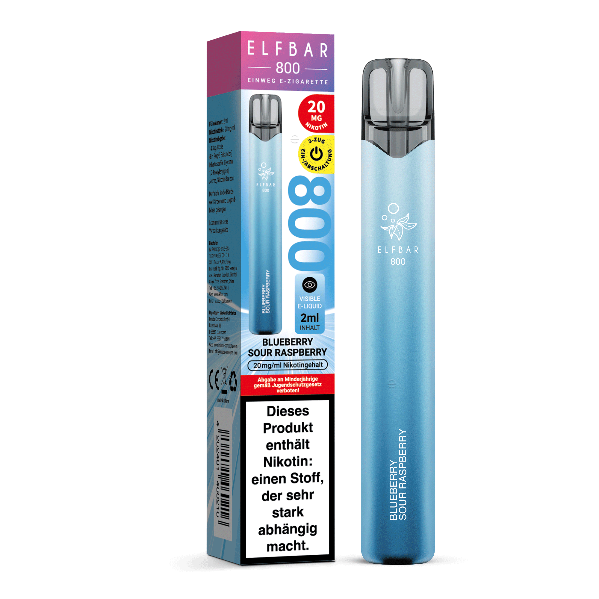 Elfbar 800 Blueberry Sour Raspberry 20 mg/ml