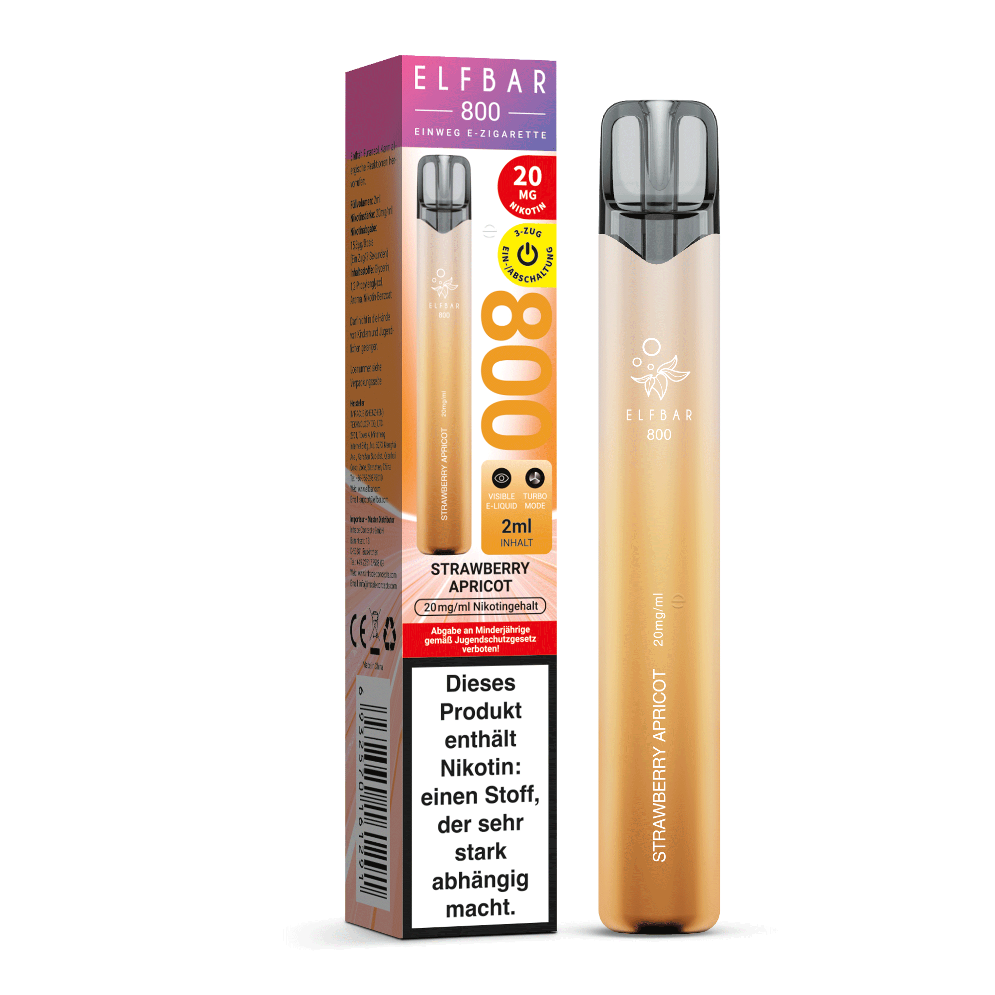 Elfbar 800 Strawberry Apricot 20 mg/ml