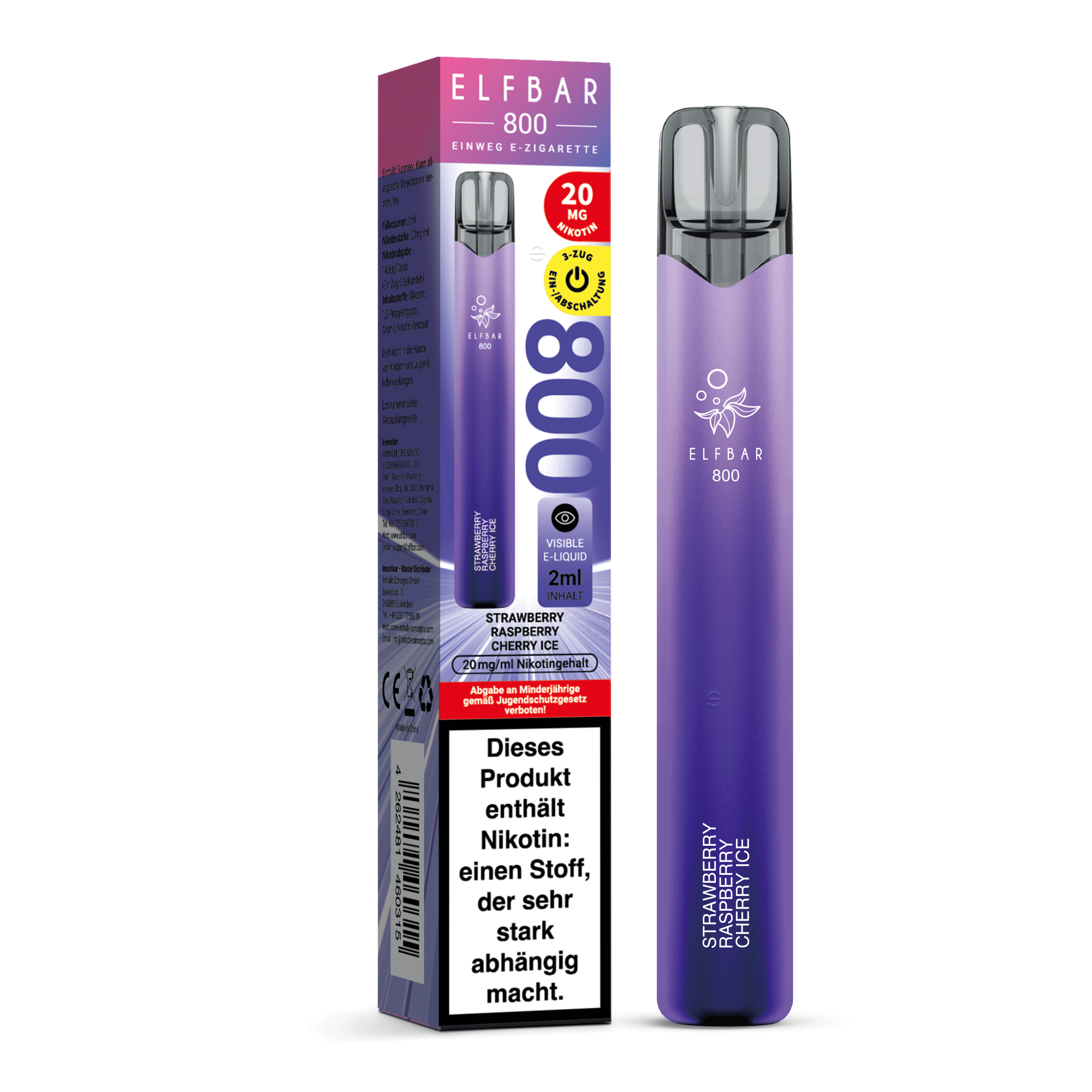Elfbar 800 Strawberry Raspberry Cherry Ice 20 mg/ml