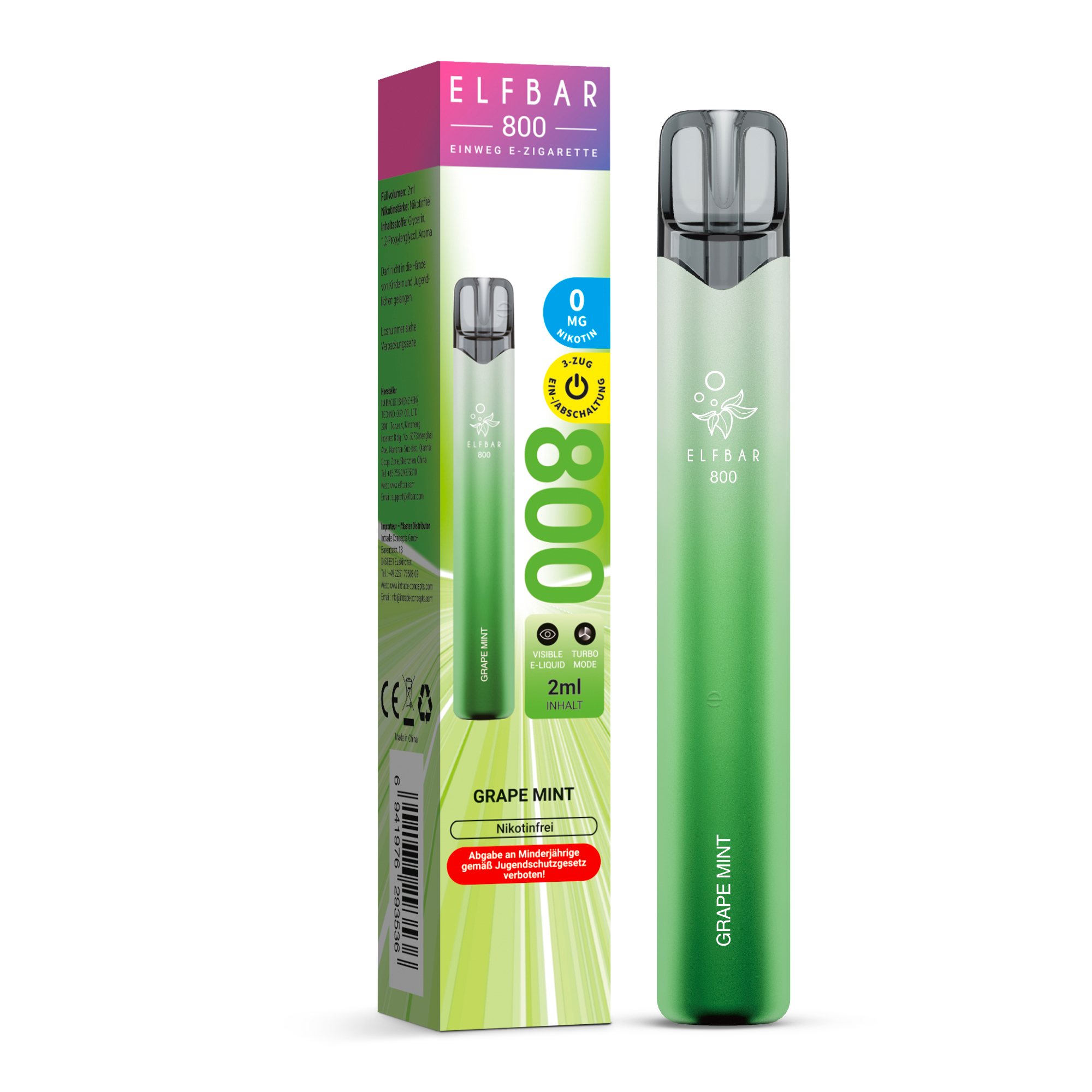 Elfbar 800 Grape Mint 0 mg/ml