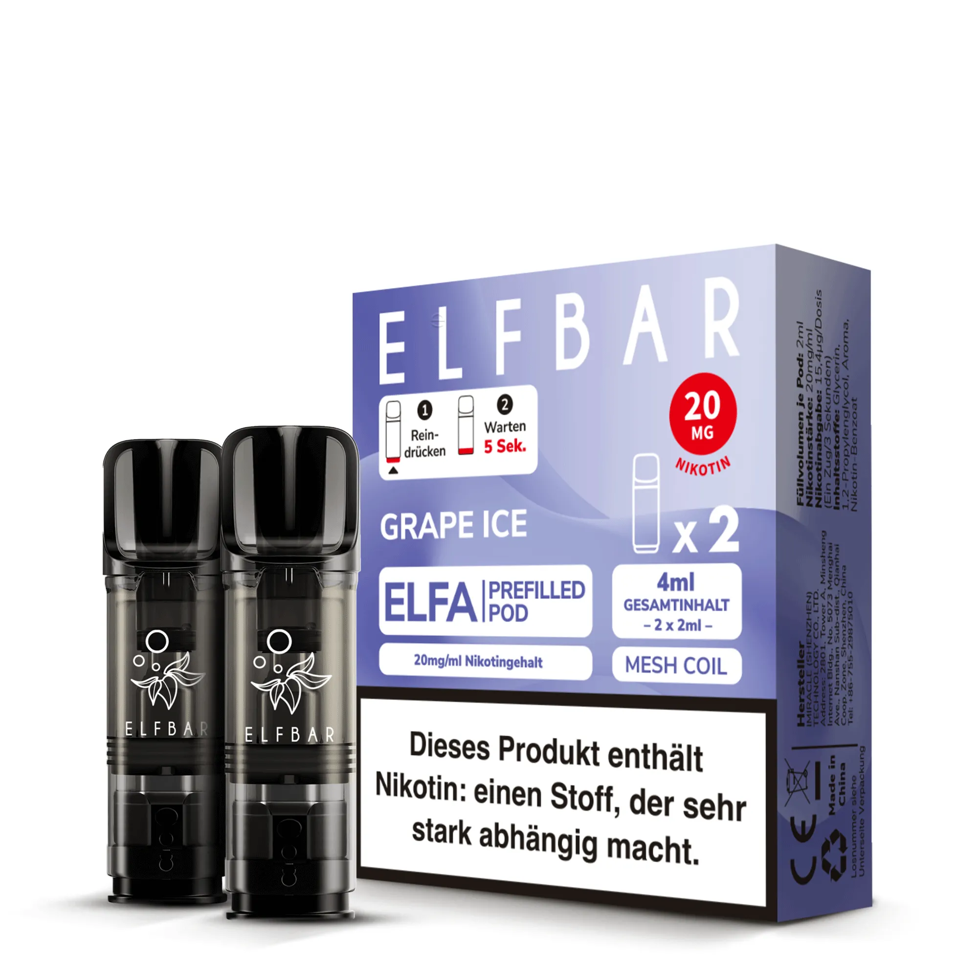 Elfbar ELFA Pods Grape Ice 20 mg/ml