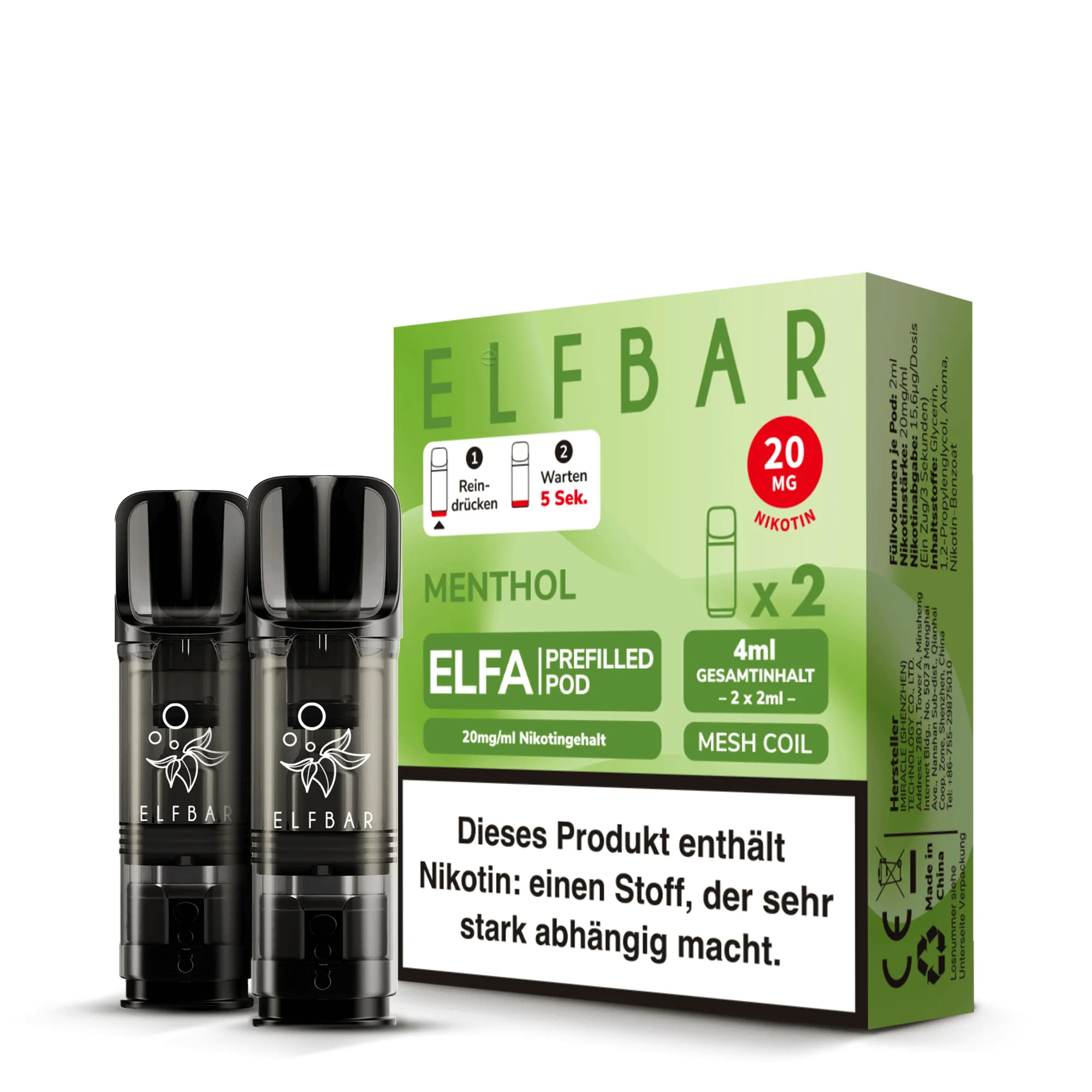 Elfbar ELFA Pods Menthol 20 mg/ml