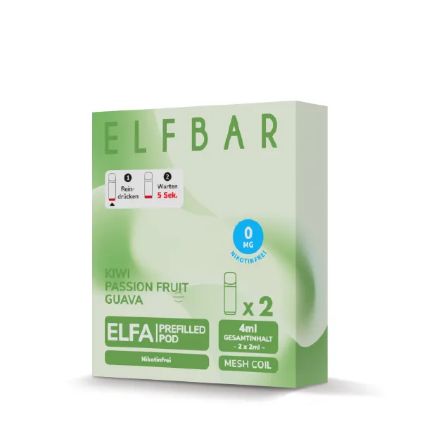 Elfbar ELFA Pods Kiwi Passion Fruit Guava 0 mg/ml