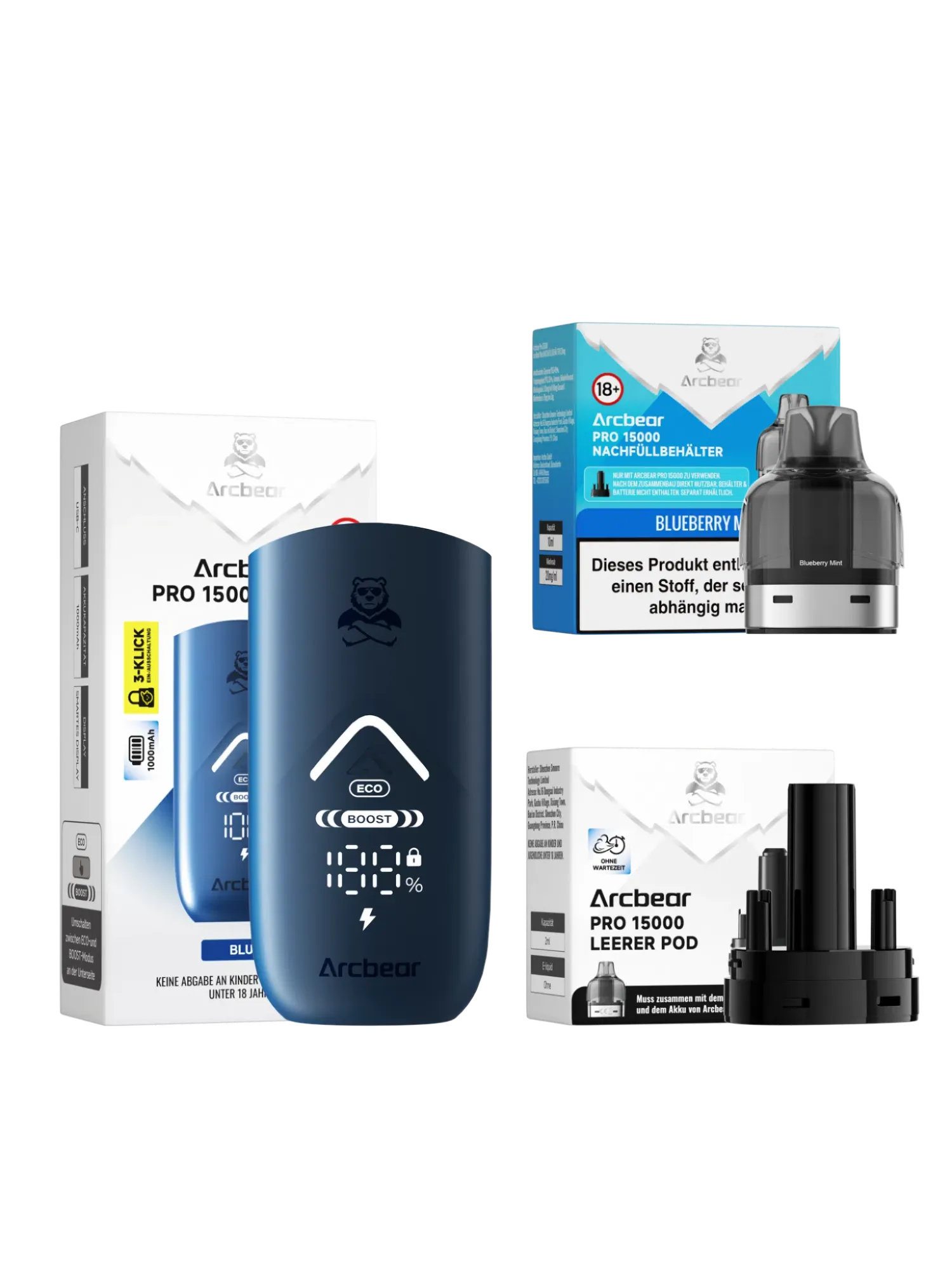Arcbear 15000 Starter Kit Blueberry Mint