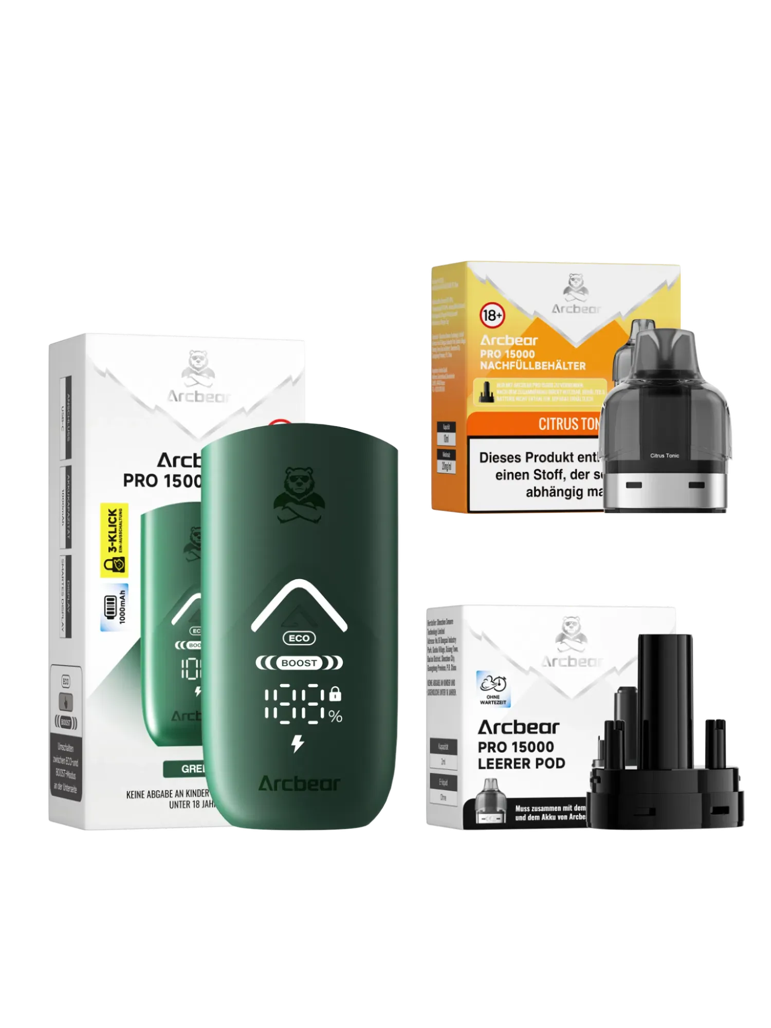Arcbear 15000 Starter Kit Citrus Tonic
