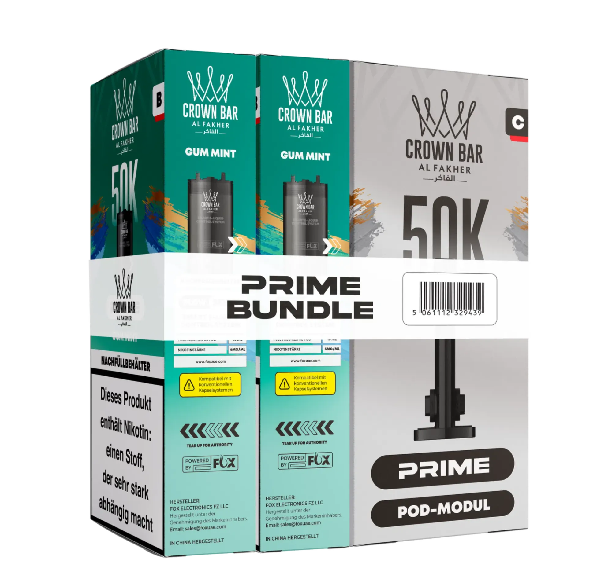 Al Fakher 50K Hypermax Prime Pod Bundle Gum Mint