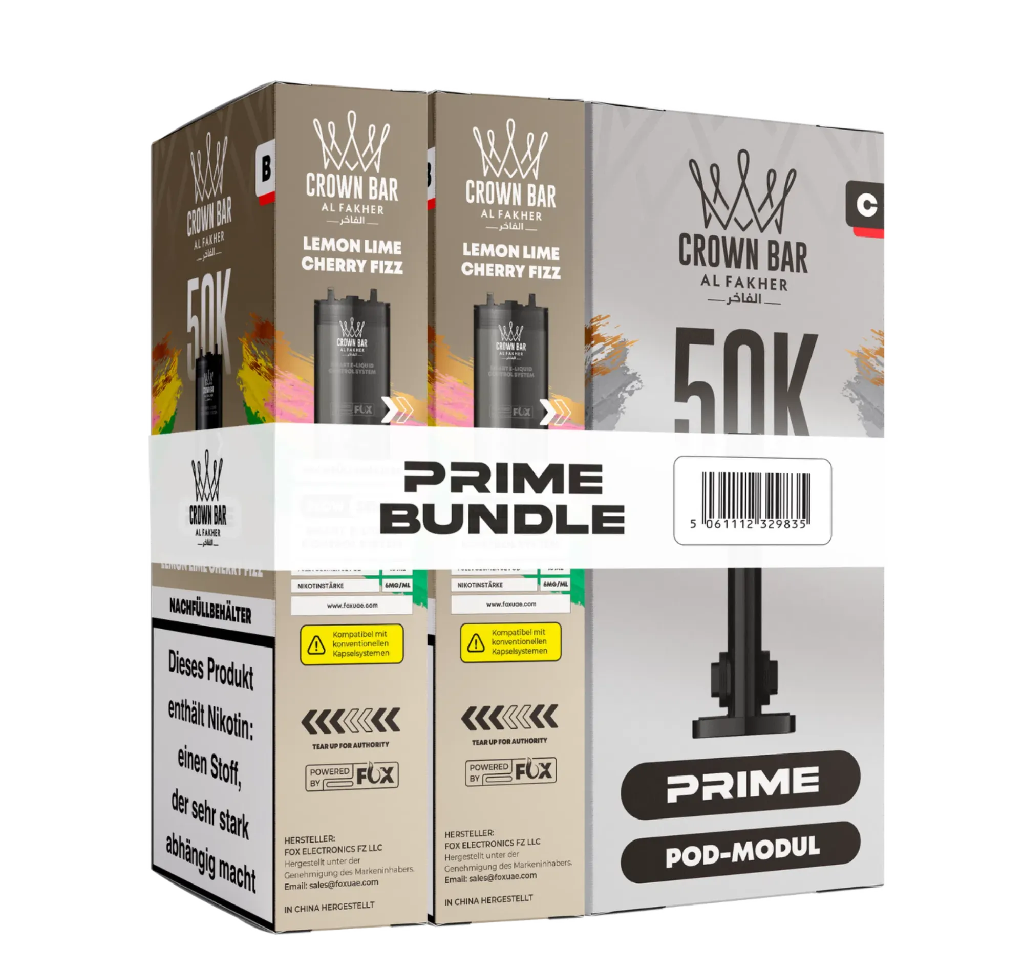 Al Fakher 50K Hypermax Prime Pod Bundle Lemon Lime Cherry Fizz