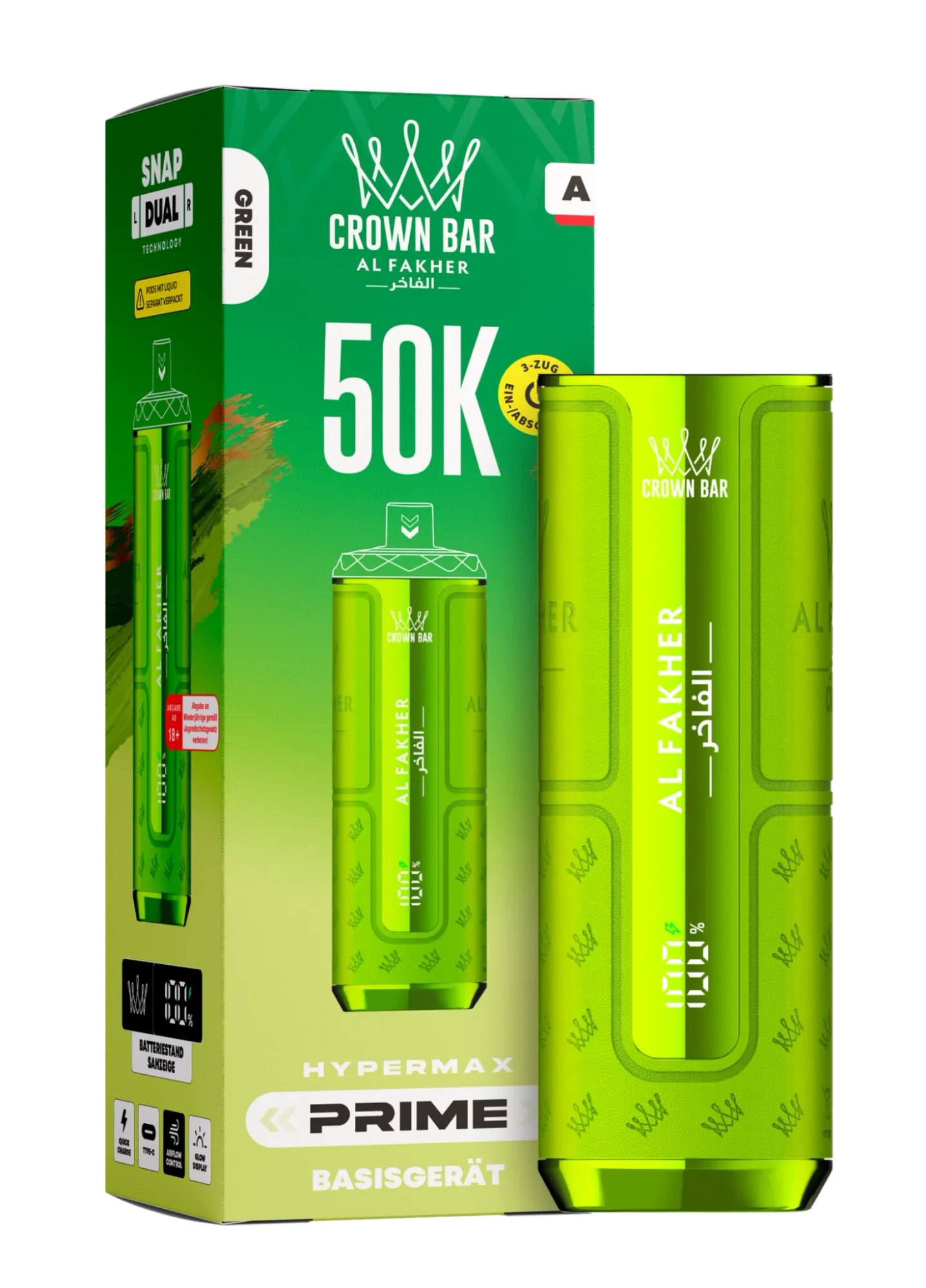 Al Fakher 50K Hypermax Prime Akkuträger Green