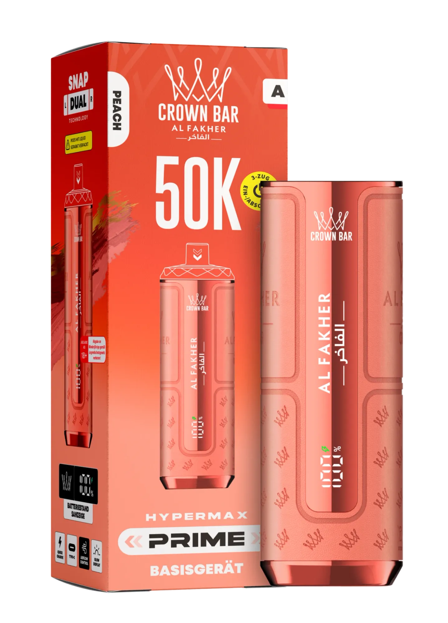 Al Fakher 50K Hypermax Prime Akkuträger Peach
