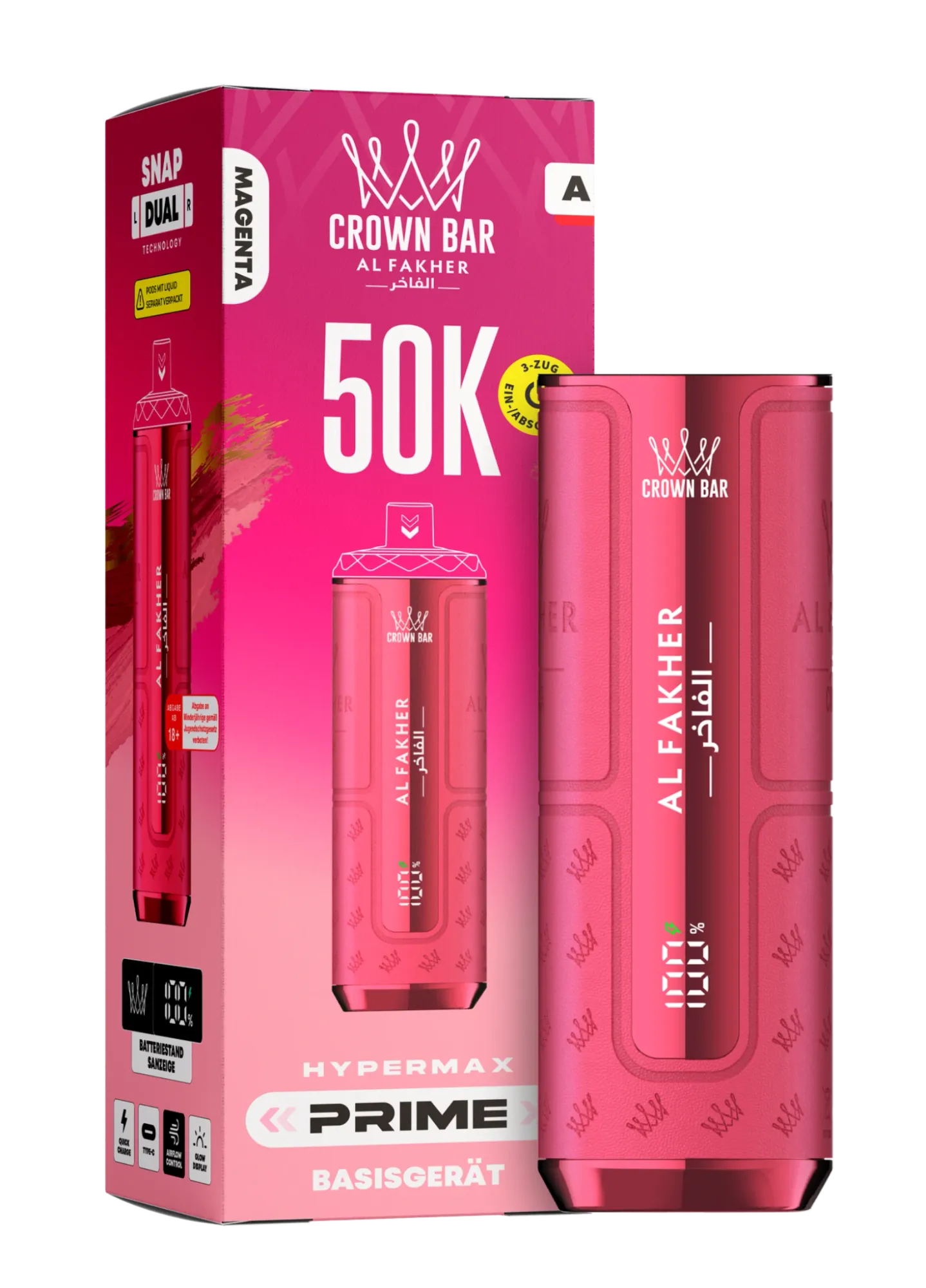 Al Fakher 50K Hypermax Prime Akkuträger Magenta