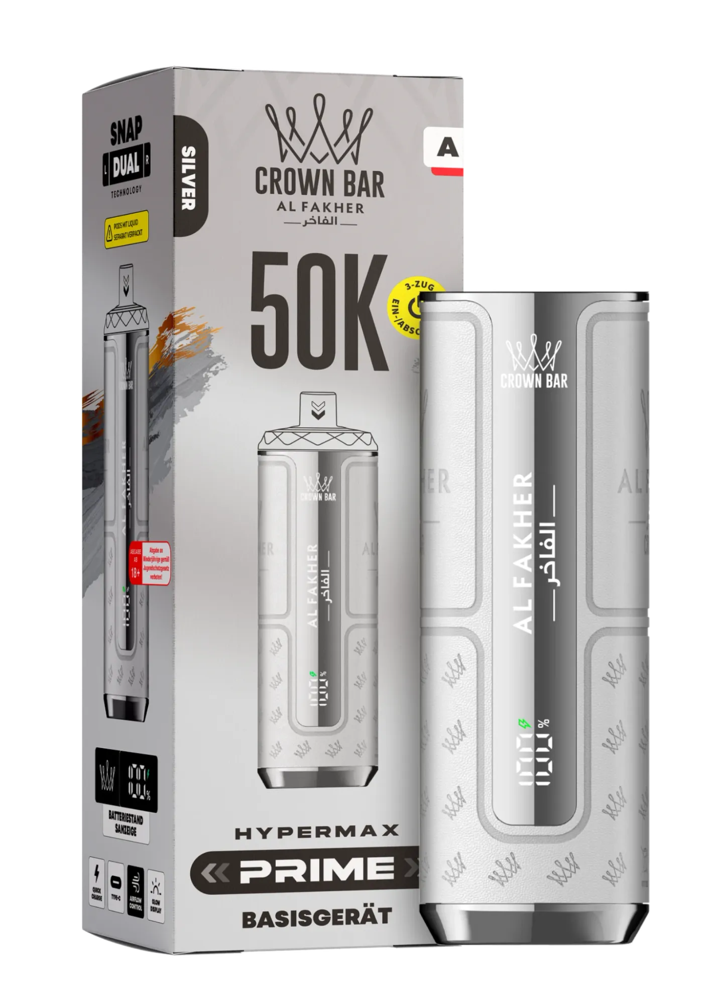 Al Fakher 50K Hypermax Prime Akkuträger Silver
